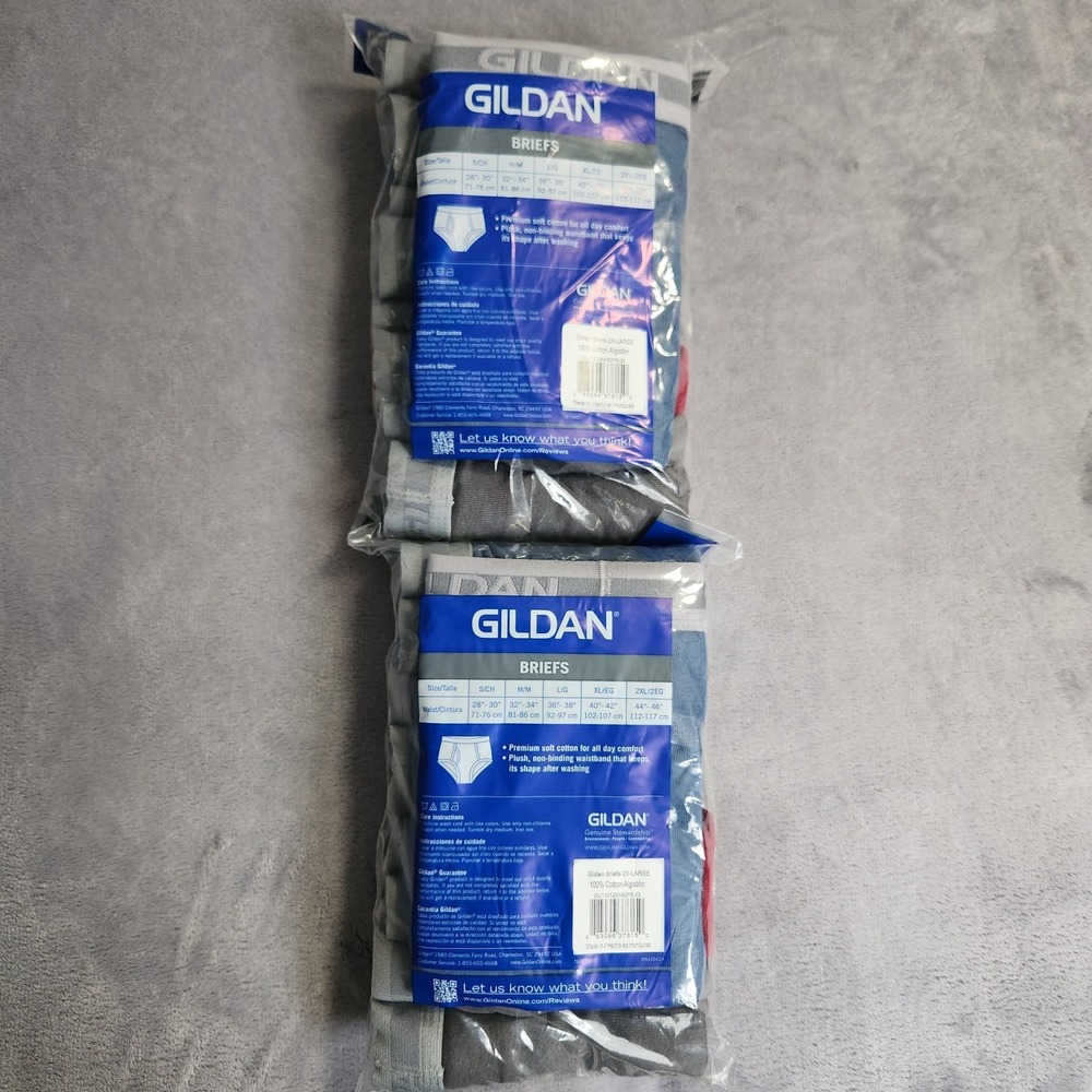 New Gildan Men's Cotton Soft Comfort Support Briefs Underwear 5-Pack 2XL 5 Pack